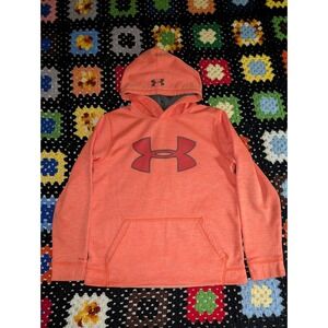 Under Armor X Storm‎ Coldgear Hoodie Pullover Sweatshirt Orange Youth Teen Large